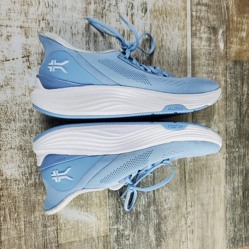 KURU Atom 2 Womens Shoes Sz 11 W Running Mist Blue Bright White Lace Up Sneakers